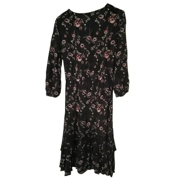 Knox Rose Women's Bishop Sleeve Floral Boho Ruffles Bohemian Transition Dress - Picture 2 of 9